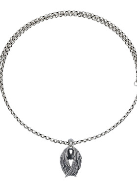 925纯银男女天使之翼项链不掉色