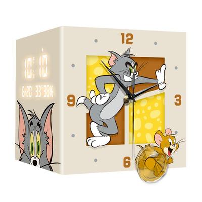 猫和老鼠转角数字时钟电子钟挂墙