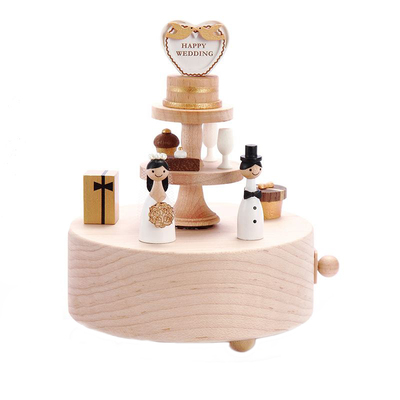 新婚礼物音乐盒木质结婚jeancard