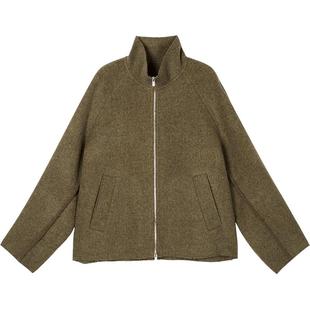 速写outlets奥莱男装早春折扣新款毛呢夹克立领休闲舒适情侣外套