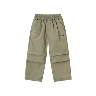 多多家男童休闲裤2026春装新款春秋季儿童中大童直筒工装裤子