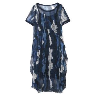 曼天雨专柜撤柜正品 SR夏装新款花色印染圆领裙子+吊带裙两件套装