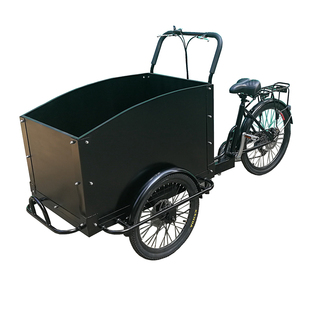 欧纳伯cargo bike欧式倒骑三轮车拉货遛娃接送变速自行车可加电动