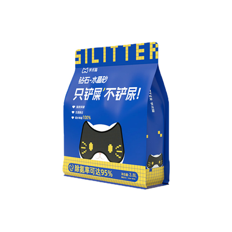 学术猫硅胶猫砂只铲屎不铲尿3.8L