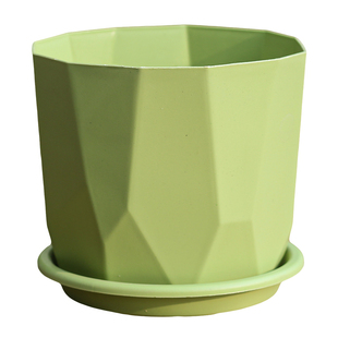 牧狼人花盆塑料家用轻奢高级感欧式树脂白色小多肉绿萝专用带托盘