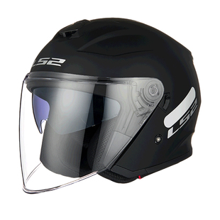 LS2摩托车头盔半盔四分之三盔双镜片男女款四季机车赛车冬季OF626