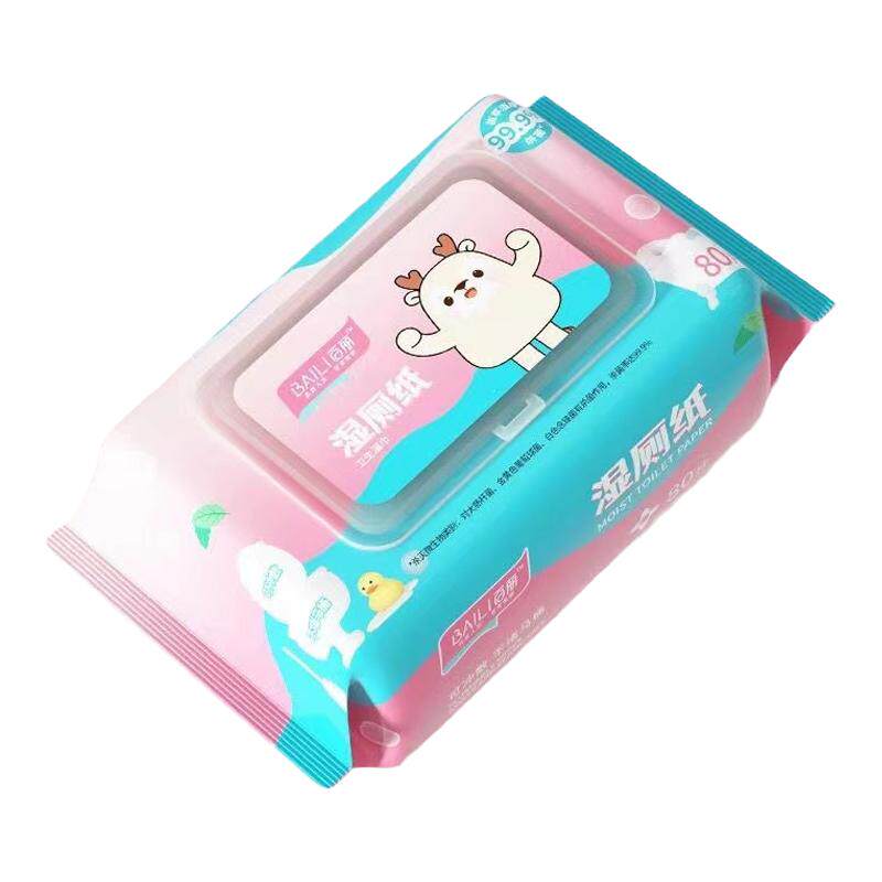 百丽湿厕纸可溶解80片4包