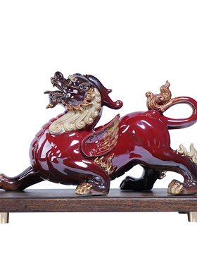 疯猴陶瓷招财中式客厅貔貅摆件