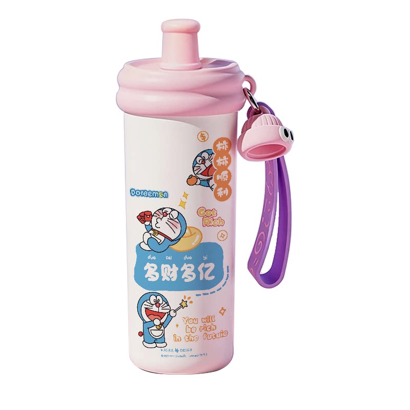 哆啦A梦316不锈钢保温吸管杯