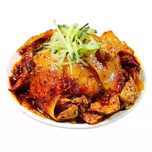 擀面皮菱形切片 宽片凉皮陕西宝鸡特色美食速食真空香辣美食小吃