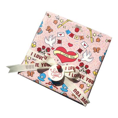 halfmoon原创浪漫七夕爱心包装纸