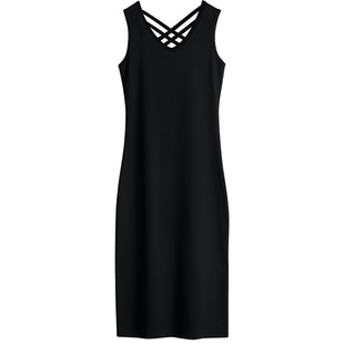 春夏季连衣裙女美背吊带裙黑色紧身显瘦包臀裙内搭打底背心裙新款