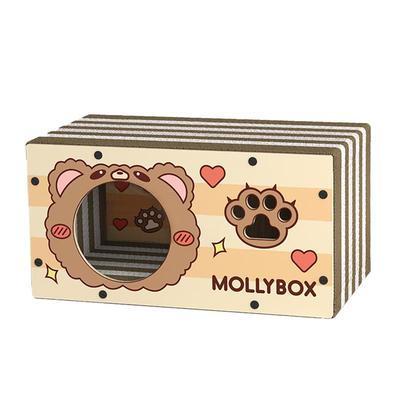 小熊猫抓板瓦楞纸猫窝一体