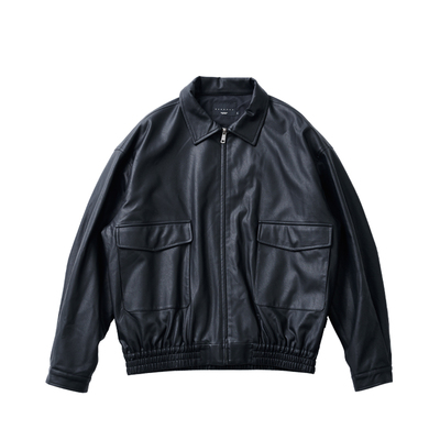 纯色BOHRHOO日系外套皮夹克