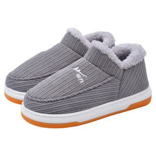 回力老人防滑防摔棉拖鞋老年人专用牛筋底软底加绒保暖全包跟冬天