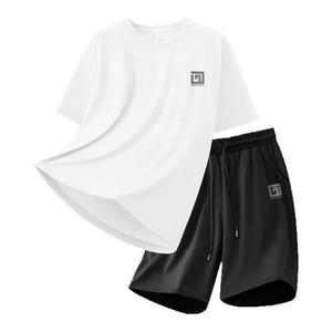 回力速干套装男夏季新款透气运动服休闲上衣短袖短裤训练跑步衣服