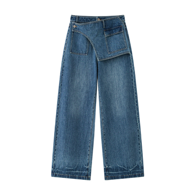 蓝色时尚小众设计感休闲裤