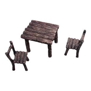 仿真小号复古桌椅子板凳模型微景观摆件DIY趣味造景 树脂桌面装饰