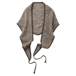 复古日系优雅100%山羊绒花纱三角围巾外搭披肩保暖围脖手工流苏