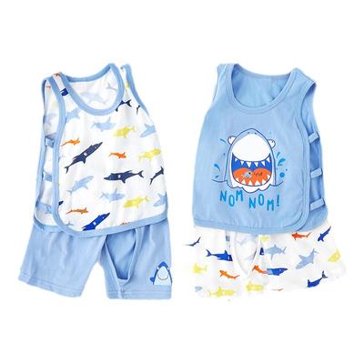 开裆裤男宝宝套装婴儿分体外穿