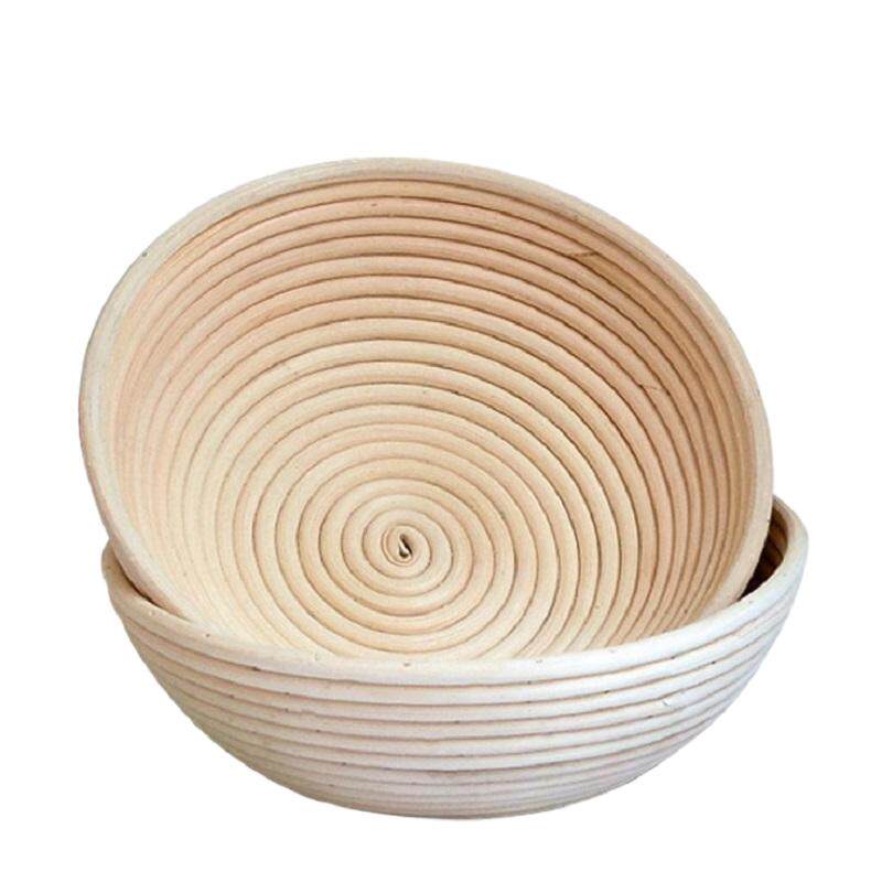 秋藤手工编织欧式藤篮发酵篮圆形