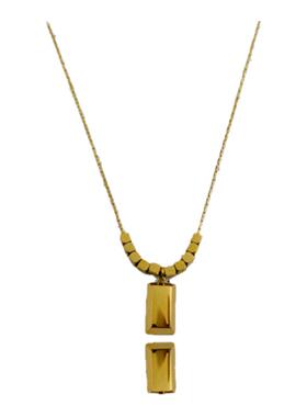 暖心/方糖 日韩精致小金砖项链女钛钢不掉色方块吊坠气质锁骨链