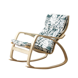 北欧摇椅波昂木框摇摇椅单人椅老人椅子孕妇椅休闲椅靠背椅逍遥椅