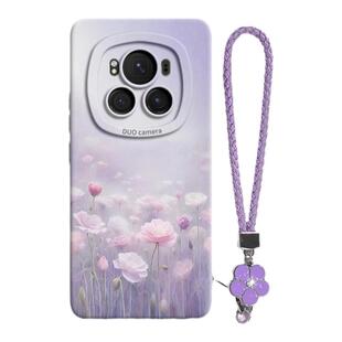 朦胧花田适用于荣耀magic6手机壳新款maigc6pro华为magic5pro腕带honor硅胶por保护套2024手绳majic5女款简约