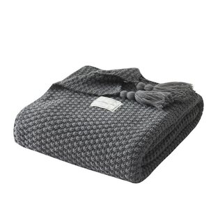 Nordic tassel knit ball carpet wool blanket office 针织毯子