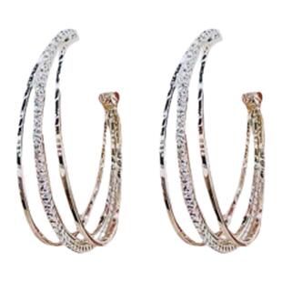 纯银针大耳圈耳环轻奢百搭2025年新款潮气质夸张耳饰高级感民族风