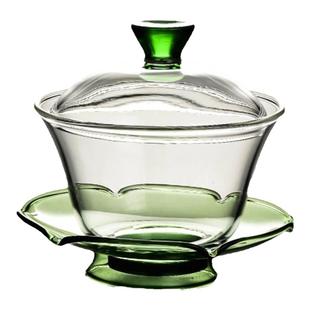 玻璃盖碗茶杯大号三才防烫耐热功夫茶具单个泡茶盖碗大号加厚高级