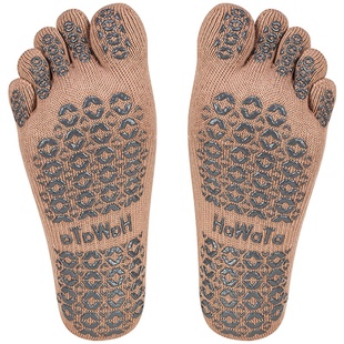 哈瓦塔爆款纯棉交叉防滑五指瑜伽袜芭蕾普拉提舞蹈健身运动