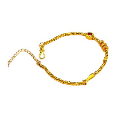 沙金爆闪蹦迪珠红宝方糖小鱼转运环手链女2025新款小众轻奢高级感