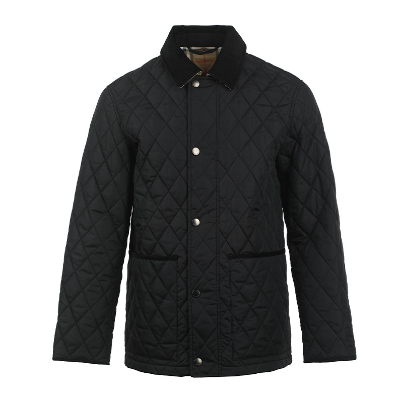 【自营】BURBERRY/博柏利男士菱格绗缝拉链翻领防寒外套秋冬夹克