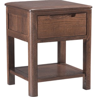 优木家具北美橡木床头柜单抽床头柜全实木床头柜北欧简约原木家具