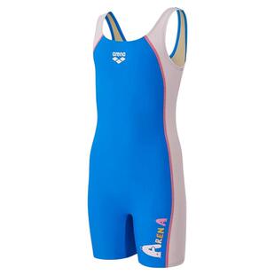 arena阿瑞娜儿童泳衣女童2025新专业竞速游泳衣女孩连体三角泳装