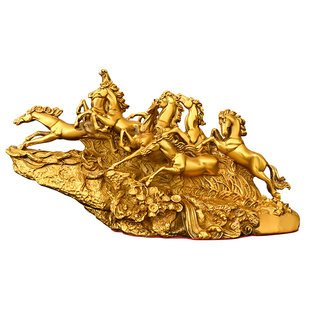 黄铜八骏马八马奔腾摆件双马二马生肖马吉祥物办公家居工艺装饰品