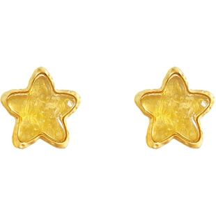 黄色元气星星耳环女士可爱多巴胺海边简约耳钉高级感夸张小众耳饰