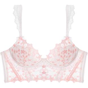 好奇蜜斯性感吊带纯欲鱼骨胸衣蕾丝内衣女小胸调整型文胸罩套装薄