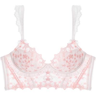 好奇蜜斯纯欲银点星星蕾丝文胸