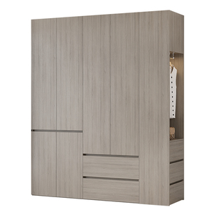 分段式免拉手衣柜意式轻奢一门到顶衣柜家用卧室平开门大衣橱9A44