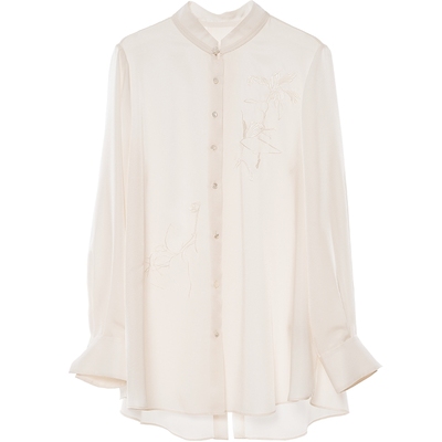 Distin Kidny/迪凯新中式轻国风刺绣衬衫春季新款长袖上衣女