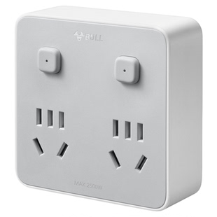 公牛正斜五孔插座面板明装带开关一转多扩展器86型魔方插排插线板