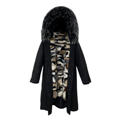 水貂毛内胆派克服真皮草冬季保暖