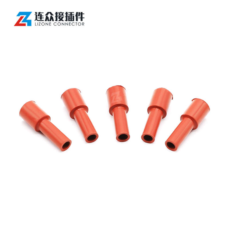 4.8插簧硅胶护套6.3耐高温旗形Ｌ型护套250弯脚护套187白色棕色