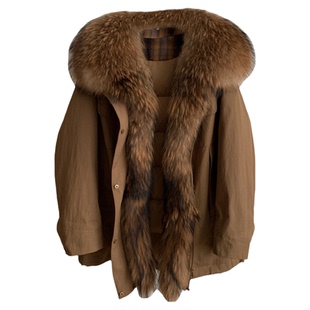 雪地派克服/无畏寒冬 大貉子毛领加厚90鹅绒服2025新款皮草外套女