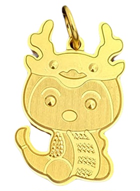 925纯银镀黄金爱心龙吊坠