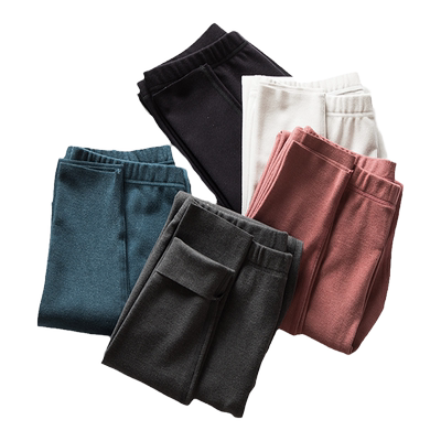 双面德绒无痕打底紧身发热保暖裤