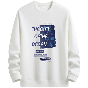 NASA卫衣男款秋冬2025新款加绒加厚长袖学生青少年白色内搭打底衫