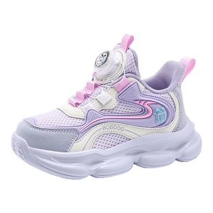 巴布豆童鞋女童运动鞋春秋2026新款网面透气儿童鞋子潮女孩跑步鞋